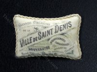 Miniature French Vintage Print Pillow with Cream Braided Edging (image for) Miniature French Vintage Print Pillow with Cream Braided Edging
