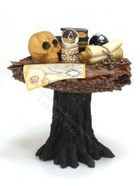 Miniature Dressed Round Wizard's Table with Tree Stump Base (image for) Miniature Dressed Round Wizard's Table with Tree Stump Base