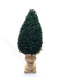Miniature 4-1/2" Pine Topiary in Marble Planter for Dollhouses (image for) Miniature 4-1/2" Pine Topiary in Marble Planter for Dollhouses