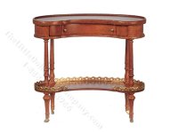 Miniature Curved Walnut Table for Dollhouses (image for) Miniature Curved Walnut Table for Dollhouses