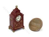 Miniature Victorian Style Bracket/Mantel Clock - Burgundy (image for) Miniature Victorian Style Bracket/Mantel Clock - Burgundy