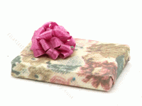 Miniature Large Floral Print Gift Box with Purple Bow (image for) Miniature Large Floral Print Gift Box with Purple Bow