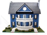 1:48 Scale Classic Colonial Style Assembled Dollhouse (image for) 1:48 Scale Classic Colonial Style Assembled Dollhouse