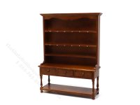 Miniature Welsh Dresser Hutch for Dollhouses - Walnut (image for) Miniature Welsh Dresser Hutch for Dollhouses - Walnut