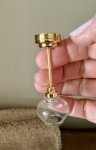 Miniature Battery Operated Clear Bulbed Ceiling Light - Brass (image for) Miniature Battery Operated Clear Bulbed Ceiling Light - Brass