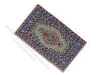 As Is Miniature 6"x4" Turkish Carpet for Dollhouses - Mint/Blue/Red (image for) As Is Miniature 6"x4" Turkish Carpet for Dollhouses - Mint/Blue/Red