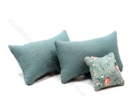 Miniature Set of Teal Blue Pillows for Dollhouses (image for) Miniature Set of Teal Blue Pillows for Dollhouses