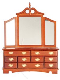 Miniature As-Is Victorian Dresser with Mirror (image for) Miniature As-Is Victorian Dresser with Mirror