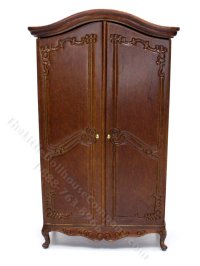 Miniature Notions Armoire in Walnut for Dollhouses (image for) Miniature Notions Armoire in Walnut for Dollhouses