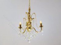 Miniature Battery Operated 3-Arm Crystal Chandelier (image for) Miniature Battery Operated 3-Arm Crystal Chandelier