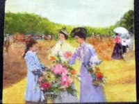Three Women in a Park Painting by Larry Morganti (image for) Three Women in a Park Painting by Larry Morganti
