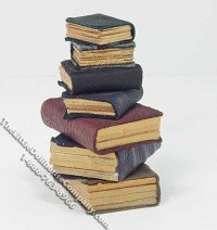 Miniature Leather bound Books in a Stack (image for) Miniature Leather bound Books in a Stack