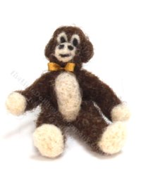 Miniature Dark Brown Mohair Monkey by Erna Meyer (image for) Miniature Dark Brown Mohair Monkey by Erna Meyer