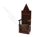 Miniature Signed Gothic Carver Chair by Michael Mortimer (image for) Miniature Signed Gothic Carver Chair by Michael Mortimer