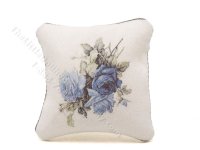 Miniature Blue Rose Pillow for Dollhouses (image for) Miniature Blue Rose Pillow for Dollhouses