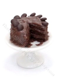 Miniature Frosted Chocolate Cake On Stand by Charlotte Willmott (image for) Miniature Frosted Chocolate Cake On Stand by Charlotte Willmott