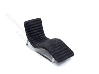 Miniature Dark Grey Microsuede Ribbed Lounge Chair by PRD Miniatures (image for) Miniature Dark Grey Microsuede Ribbed Lounge Chair by PRD Miniatures