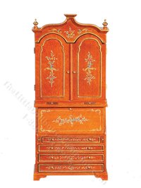 Miniature Walnut Chinoiserie Secretary (image for) Miniature Walnut Chinoiserie Secretary