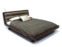Miniature Wenge Wood Platform Bed with Bedding by PRD Miniatures (image for) Miniature Wenge Wood Platform Bed with Bedding by PRD Miniatures