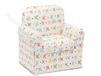 Miniature Pastel Youth Armchair for Dollhouses (image for) Miniature Pastel Youth Armchair for Dollhouses