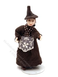Miniature Pilgrim Witch Girl by Detta's Darling Dolls (image for) Miniature Pilgrim Witch Girl by Detta's Darling Dolls