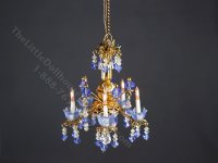 Dollhouse Miniature 12V Grand Luna 5-Arm Chandelier (image for) Dollhouse Miniature 12V Grand Luna 5-Arm Chandelier