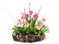Miniature Tulips and Pansies in Soil by Mini Creations by Judy (image for) Miniature Tulips and Pansies in Soil by Mini Creations by Judy