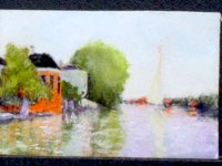 "Houses on the Achterzaan" Replica Painting by Larry Morganti (image for) "Houses on the Achterzaan" Replica Painting by Larry Morganti