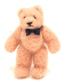 Miniature Medium Pink Mohair Teddy Bear by Erna Meyer (image for) Miniature Medium Pink Mohair Teddy Bear by Erna Meyer