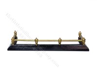 Miniature Large Fireplace Fender for Dollhouses - Black & Gold (image for) Miniature Large Fireplace Fender for Dollhouses - Black & Gold