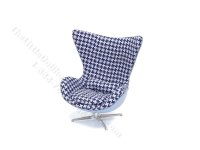 Miniature Blue Houndstooth Egg Chair by PRD Miniatures (image for) Miniature Blue Houndstooth Egg Chair by PRD Miniatures