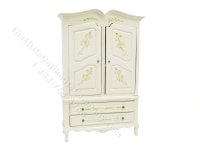 Vintage Miniature Floral Armoire Wardrobe for Dollhouses (image for) Vintage Miniature Floral Armoire Wardrobe for Dollhouses