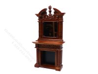 Miniature Walnut Mirrored Fireplace for Dollhouses (image for) Miniature Walnut Mirrored Fireplace for Dollhouses