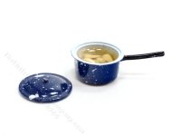 Miniature Spatterware Pot of Parsnips for Dollhouses (image for) Miniature Spatterware Pot of Parsnips for Dollhouses