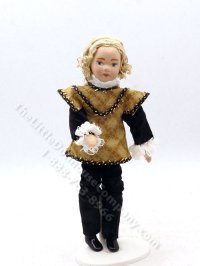 Miniature Tudor Boy in Black and Gold (image for) Miniature Tudor Boy in Black and Gold