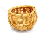 Miniature Round Woven Basket for Dollhouses (image for) Miniature Round Woven Basket for Dollhouses