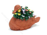 Miniature Terracotta Swan Planter for Dollhouses (image for) Miniature Terracotta Swan Planter for Dollhouses