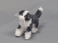 Miniature Long Haired Cat by Marie W. Evans - Dark Grey/White (image for) Miniature Long Haired Cat by Marie W. Evans - Dark Grey/White
