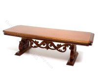 Miniature Replica Louis XIV Walnut Trestle Table for Dollhouses (image for) Miniature Replica Louis XIV Walnut Trestle Table for Dollhouses