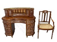Miniature Walnut Ladies Regency Desk & Chair Set for Dollhouses (image for) Miniature Walnut Ladies Regency Desk & Chair Set for Dollhouses