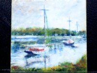 Miniature Sail Boats Painting by Larry Morganti (image for) Miniature Sail Boats Painting by Larry Morganti