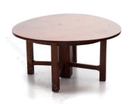 As-Is Miniature Mission Round Cocktail Table (image for) As-Is Miniature Mission Round Cocktail Table