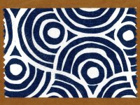 Miniature Navy Ripples Rug for Dollhouses (image for) Miniature Navy Ripples Rug for Dollhouses