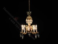 Dollhouse Miniature Hariette 5-Arm Chandelier - 12V (image for) Dollhouse Miniature Hariette 5-Arm Chandelier - 12V