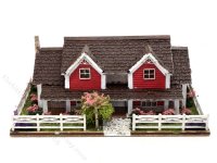 1:144 Scale Ranch House Assembled Dollhouse (image for) 1:144 Scale Ranch House Assembled Dollhouse