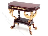 Miniature Empire Side Table for Dollhouse - Mahogany (image for) Miniature Empire Side Table for Dollhouse - Mahogany