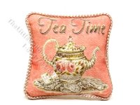 Miniature "Tea Time" Pillow for Dollhouses (image for) Miniature "Tea Time" Pillow for Dollhouses