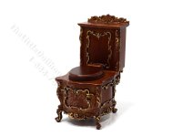 Miniature Toilet Hand Painted Baroque Style - Walnut (image for) Miniature Toilet Hand Painted Baroque Style - Walnut