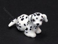 Miniature Porcelain Dalmatian Dog Figurine for Dollhouses (image for) Miniature Porcelain Dalmatian Dog Figurine for Dollhouses
