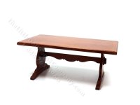 Miniature Walnut Trestle Table for Dollhouses (image for) Miniature Walnut Trestle Table for Dollhouses